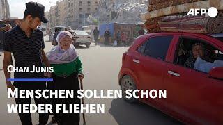 "Wohin sollen wir?": Tausende Palästinenser fliehen erneut aus Chan Junis | AFP