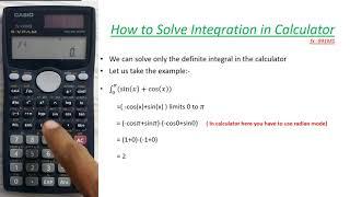 How to Solve Integration in Calculator I Casio fx991MS I The Calculator King