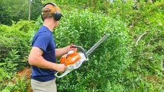 Stihl HS46c Start Up and Short Demo