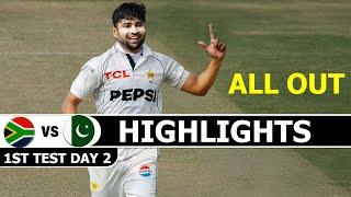 PAKISTAN  VS SOUTH AFRICA 1ST TEST 2024 DAY 2 MATCH HIGHLIGHTS | PAK VS SA