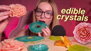 ASMR mukbang  trying CRYSTAL CANDY for the first time!