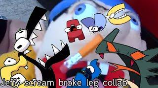 Jeffy scream broke leg collab alphabet lore & number lore