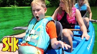 LAKE MYSTERY and swimming challenge! SuperHeroKids Funny Family Videos Compilation