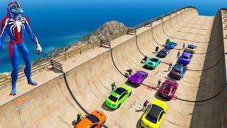 Ramps Chiliad Mountain to Beacon Spiderman Team VS Doctor Doom Team GTA V Superheroes Mods