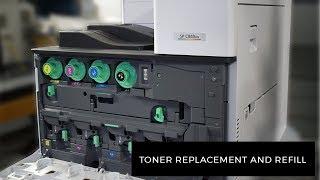 How to refill and replace toner in a Ricoh SP C840
