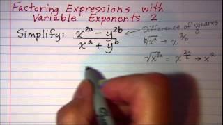 Factoring Expressions with Variable Exponents 2