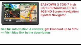 Best Price EASYOWN G 7050 7 inch Car GPS Windows CE 6.0 4GB HD Screen Navigation System Navigator