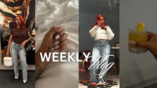 WEEKLY VLOG | i surprised him + new nails + finally building my tv stand + etc.