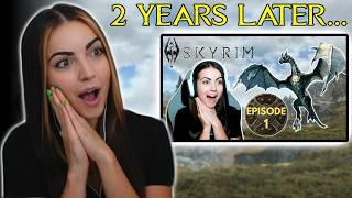 REACTING to my FIRST time playing Skyrim! | 2 years later...trying not to cringe! | LizXP