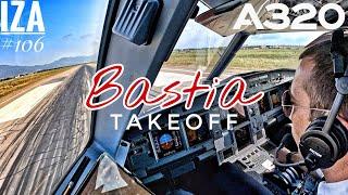 A320 BIA  Bastia | TAKEOFF 34 | 4K Cockpit View | ATC & Crew Communications