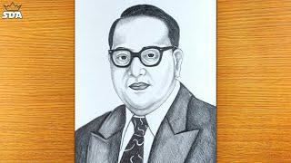 Dr. B. R. Ambedkar Drawing | How to draw Dr. Ambedkar | Ambedkar Jayanti drawing  step by step