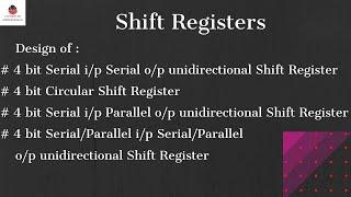 Shift Registers [4 bit Serial/Parallel - i/p Serial/Parallel - o/p unidirectional Shift Register]