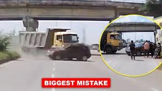 Whole Family Almost Crushed By Dumper  Serious Mistake By Indian Driver.