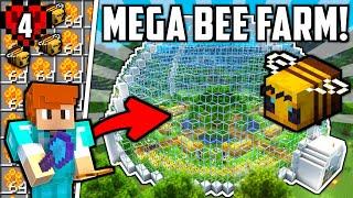 I Built a MEGA Bee Dome in Hardcore Minecraft.. (Honey Farm)