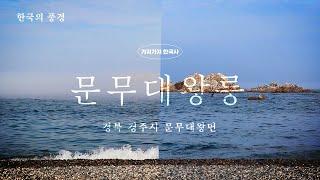 [ASMR] 안개 속에서 나타나는 경주 문무대왕릉. 25분 파도 소리