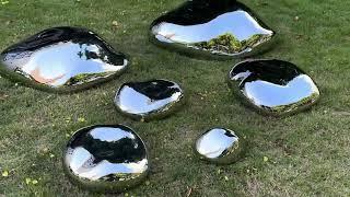 Mirrored Stone Sculpture#metalsculpture#sculpture #metalsculpture #LandscapeDesign#sculpture0755.com