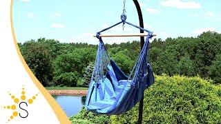 Sunnydaze Hanging Hammock Chair Swing, for Outdoor Use, Includes 2 Seat Cushions-LY-HCS-OS