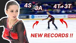 Kamila Valieva BIG Senior Debut Breaking 3 WORLD RECORDS!! 