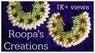 Flower garland: Two colour woollen threads intertwined | Crepe Jasmine | Roopa's Creations