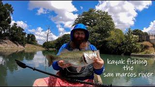 Kayak fishing the San Marcos River