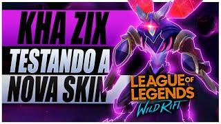 TESTEI A NOVA SKIN DO KHA'ZIX NO WILD RIFT l JUNGLE PT-BR