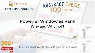 Learn Power BI: Window as Rank- why and Why not