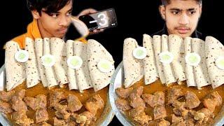 Spicy MuttonCurry and Roti Eating Challenge | Roti with ️Spicy MuttonCurry Eating Competition