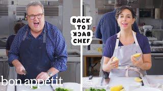 Eric Stonestreet Tries to Keep Up With a Professional Chef | Back-to-Back Chef | Bon Appétit