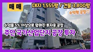 인천주안 수익형 공장매매 5%이상의 수익률을 자랑하는 국가산업단지 내 투자용 공장매매