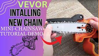 DIY How to Tighten or Replace the Chain On Hand Held VEVOR Brand Battery Operated MIni-Chainsaw