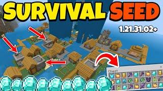 Minecraft Bedrock 1.21 Seeds for Survival || The RAREST Seed in Minecraft Bedrock 1.21.31.02+