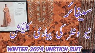 Sapphire New Winter Unstich Khder Linen Cambric Collection 2024 