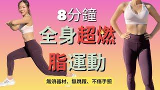 8分鐘全身超燃脂運動 |無跳躍| 8 MIN FULL BODY WORKOUT // No Equipment