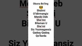 SHOIRNI O‘LDIRMANGIZ #sherlar #saodat #top #xit #shorts
