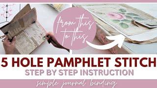 🪡 Master the Five-Hole Pamphlet Stitch: Handmade Journals Made Simple! #journaling #handmadejournal