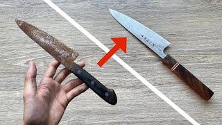 Rusty japanese chef’s knife restoration - Seki Magoroku Gyuto