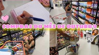 COMPRAS DO MÊS DE OUTUBRO|| VALORES DOS PRODUTOS e MOSTREI TUDO QUE COMPRAMOS|| NÃO COMPRAMOS TUDO