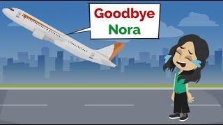 Nora's Parents go to Spain WITHOUT NORA | Easy English conversation practice | Nora English