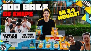 EATING 100 BAGS OF CALBEE POTATO CHIPS IN 24 HOURS?! | CHALLENGING SMU STUDENTS TO WIN $500?!