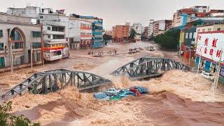 Bridges collapsed in China! Millions of tons of water destroyed everything in Shaanxi