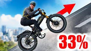 Steepest Street in Los Angeles vs Electric Bike - Aniioki A9 Pro Max Dual Motor