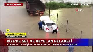 Rize'de Sel ve Heyelan Felaketi! 2 Kişi Toprak Altında Kaldı