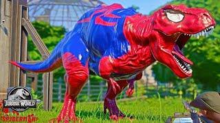 Jurassic World Evolution Super Heroes Rex, Giganotosaurus Dinosaurs Fight #24/7 #live