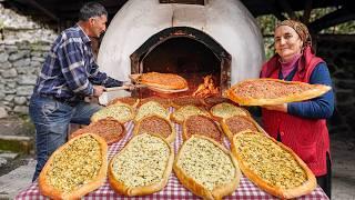 How it's Actually Made - Turkish Pide and Baklava by Hand in Village