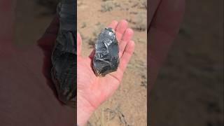 Prehistoric Artifacts In High Desert - Large Obsidian Tool