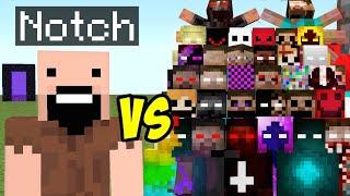 Notch vs all Creepypasta mobs in minecraft