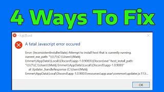 How To Fix Discord A Fatal JavaScript Error Occurred API Error