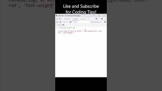 Style JavaScript Console Log Output #shorts