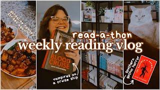 weekly reading vlog  vampire horror, book organization and weekly meals