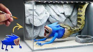 Diorama of Shin Sonic being eaten by a snake